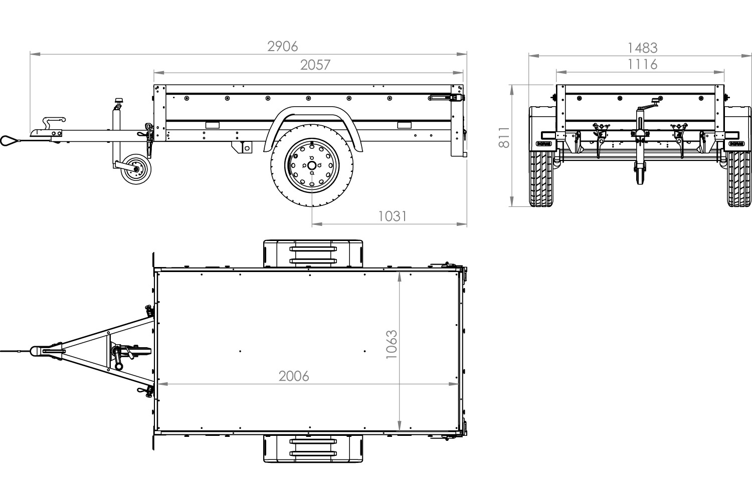 UNITRAILER Garden Trailer 200 KIPP 750 kg – 200 × 106 cm – Bild 10